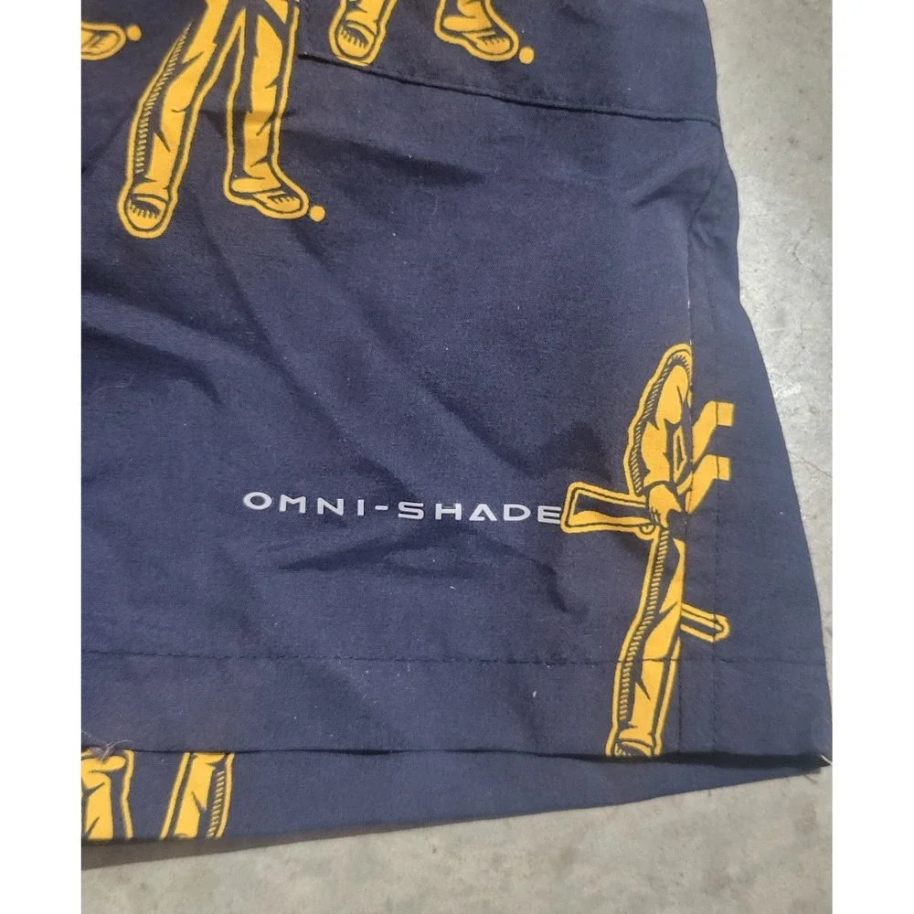 Mens Columbia PFG WVU West Virginia Mountaineers Swim Trunks Large 6
